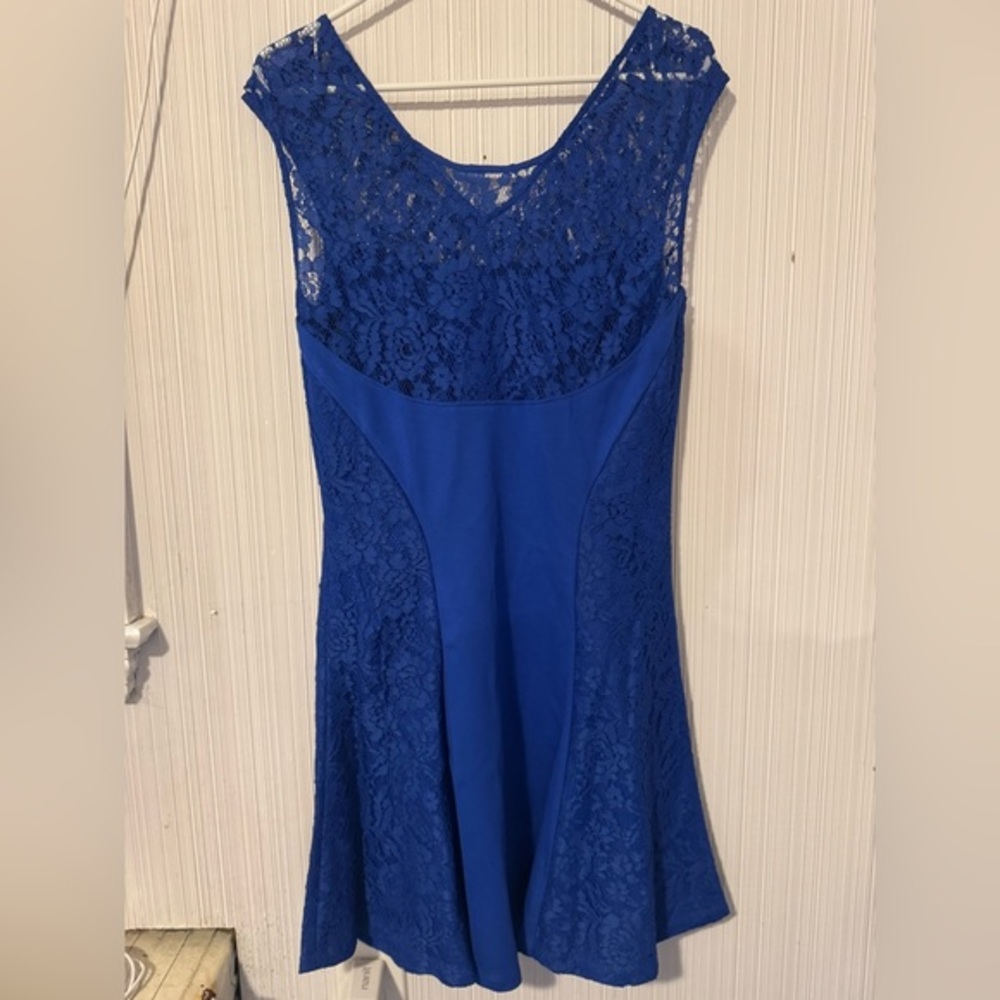 Hale Bob Elegant Blue Lace Dress